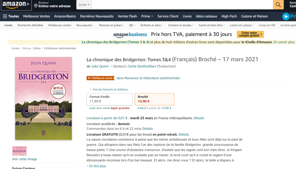 duplicate content livre bridgerton amazon 